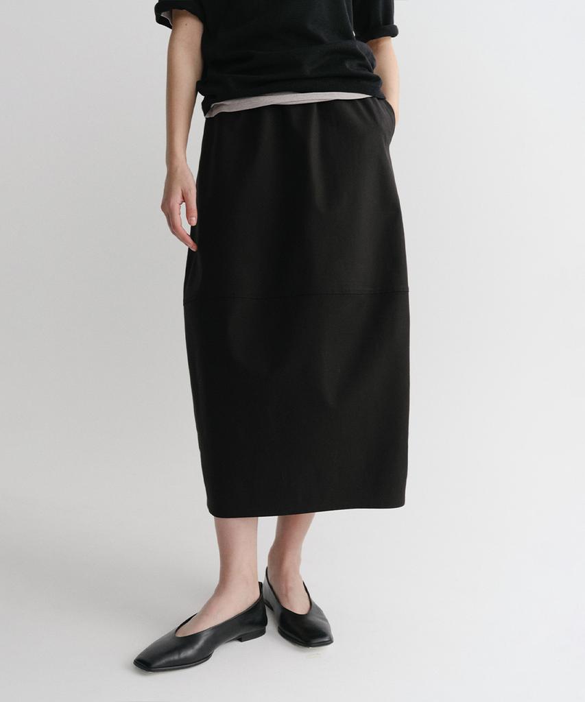 Ia Cocoon Banding Skirt (Black)