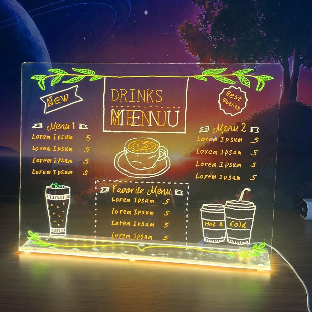 DIY Löschbare Magnetische LED Acryl Nachrichtentafel Nachtlicht