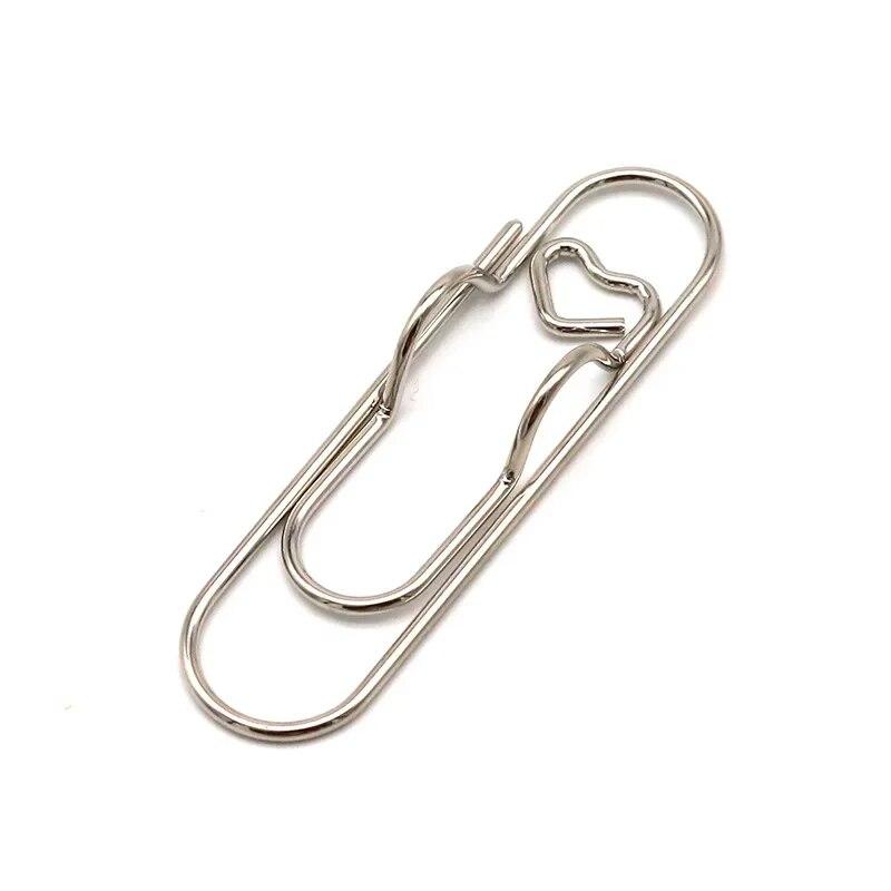 

10 шт. металлические зажимы для ручек в форме сердца, многофункциональный держатель для ручек, закладки для тетрадей, скрепки для бумаг, канцелярские принадлежности, инструмент серебряный