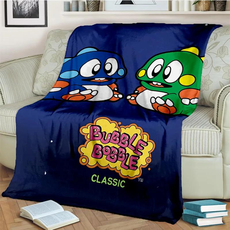 Bubble Bobble Cartoon Game Gamer 3D Blanket,Soft Throw Blanket for Home Bedroom Bed Sofa Picnic Travel Office Cover Blanket Kids