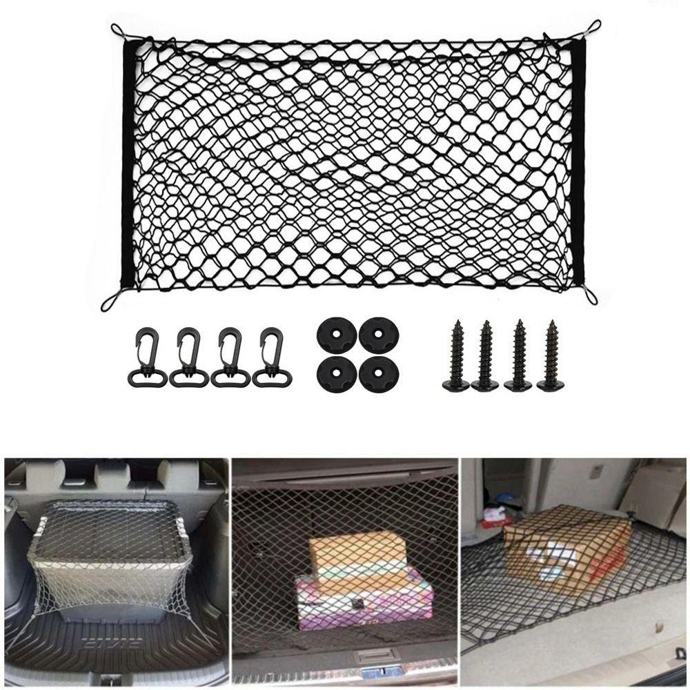 Double Layer Cargo Net Adjustable Car Mesh Storage Bag Luggage Mesh Net  Back Rear Seat