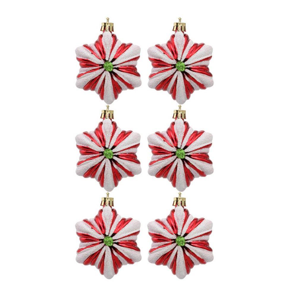 

6pcs/box Decorative Hexagonal Star Pendant Pumpkin Hanging Glitter Star Ornaments Christmas 6pcs/box