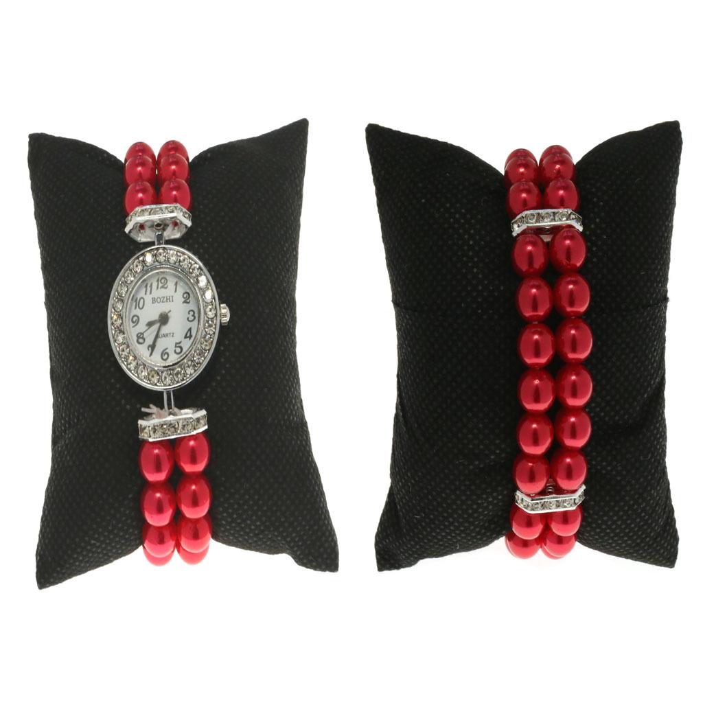 Japanese & Korean Style Pearl Rhinestone Heart Bracelet Watch - Women's Quartz Watch