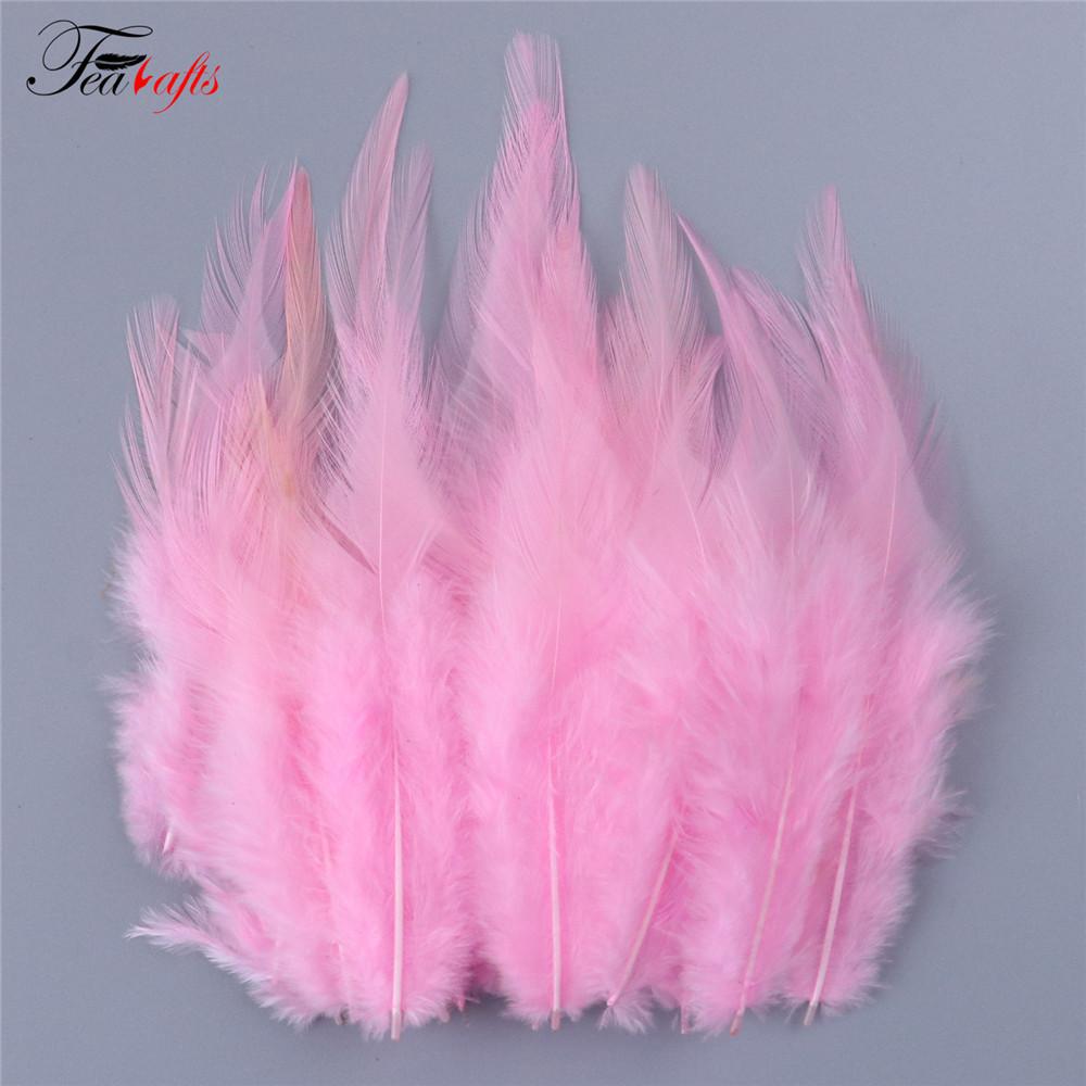 

100pcs Rooster Feather Plume For Jewelry Making Pink Fly Tying Plumas Wedding Dress Decorative Dream Catcher Feathers DIY Crafts 100pcs