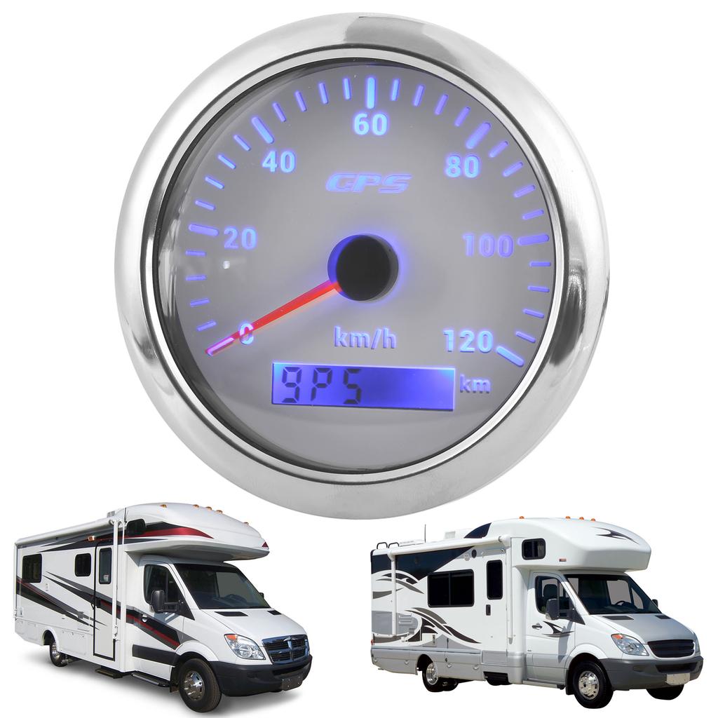 85mm Marine Auto GPS Speedometer 120KMCelsiusH Speed Odometer with 7 Color Backlight for Car Boat RV Yacht