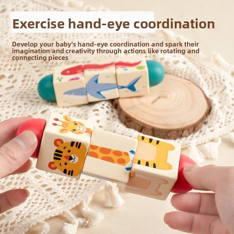 Toddler 3d Wooden Rotating Puzzle Toy For Cognitive Growth And Dexterity Hand