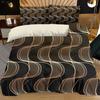 3pcs Brown Wavy Stripes Printed Quilt Set- Includes 1 Quilt Cover and 2 Pillow Cover (without Filler)
