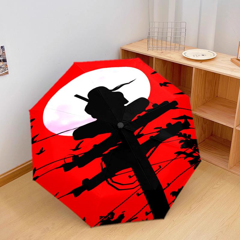 1 PC Automatic Folding Umbrella - Naruto Pattern Portable Foldable Design With 8 Ribs Christmas Birthday Gifts
