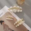 Half-Up Hair Metal Small Side Hair Clip Imitation Pearl Texture Elegant Back of the Head Shark Clip Hair Accessory