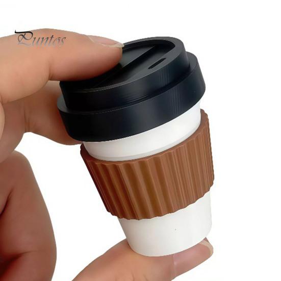 Coffee Clicker Fidget Toy 3D Printed Cup Clicker, Press for PLA Stress Relief, Backpack Hanging Finger with Ball Chain Focus Aid
