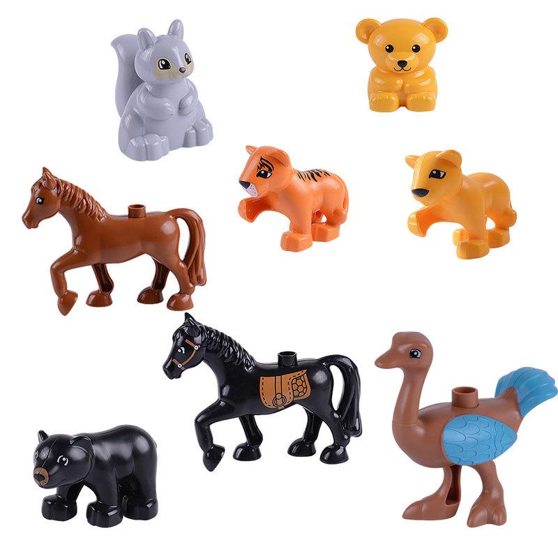 Комплект крупных строительных блоков для животных - совместим с аксессуарами для самостоятельной сборки головоломок и игрушек для детей