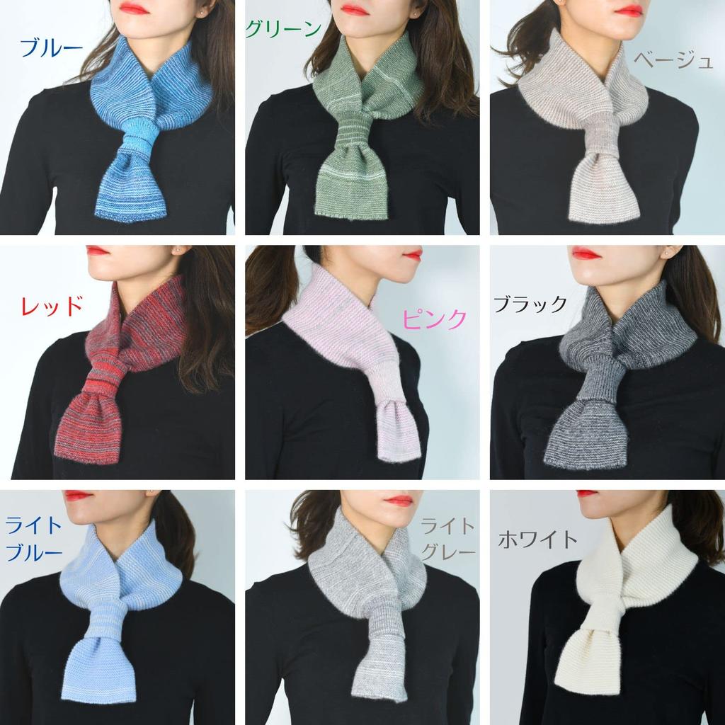 Cashmere Mini Insert Air Fluffy I.P.P. 100% Scarf, Scarf, Knit, 3-Color Mix, Gift, I.P.P. (White)