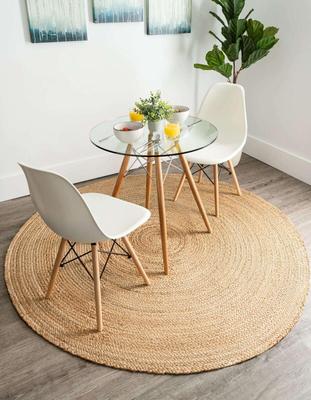 Jute Handmade Rug Round Natural Rug for Any Space Look Rustik Decor For Any Space