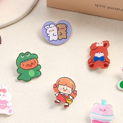 Japonská Jednoduchá Roztomilá Krásná Akrylová Studentská Módní Bižuterie Kreslená Brož Brož Korejský Styl Ozdoba na Tašku