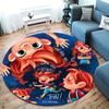 Pippi Longstocking Round Area Rug,Carpet Rug for Living Room Bedroom Sofa Playroom Decor,Non-slip Floor Mat