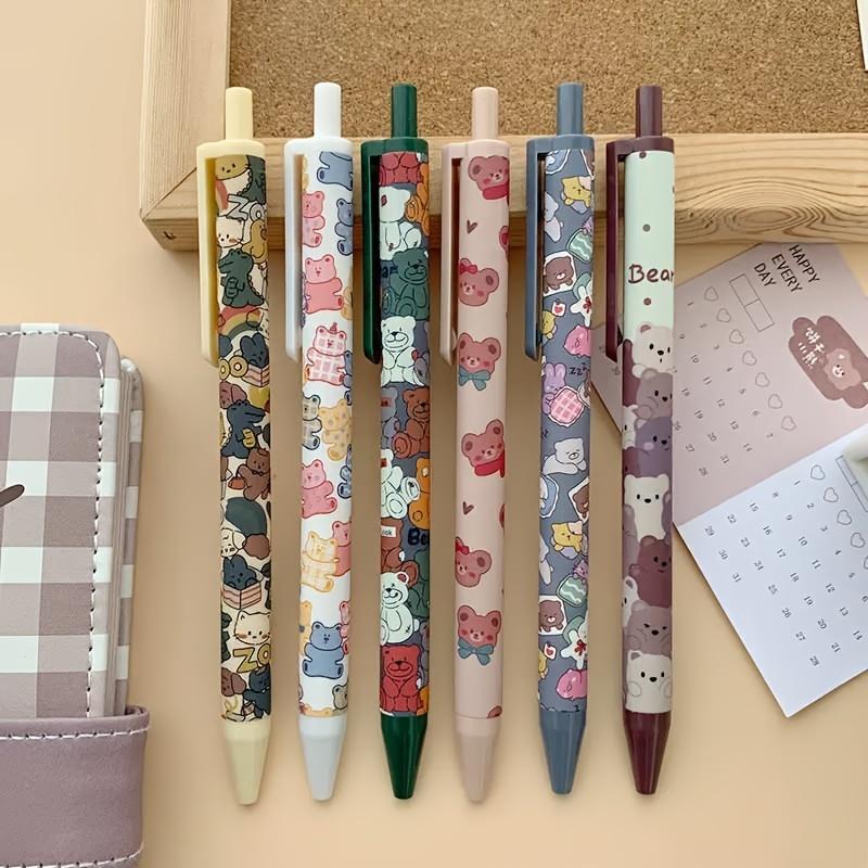 

Мультяшная милая гелевая ручка с рисунком медведя, подходит для письма в школе и офисе, шариковая ручка, пишет плавно (черные чернила)