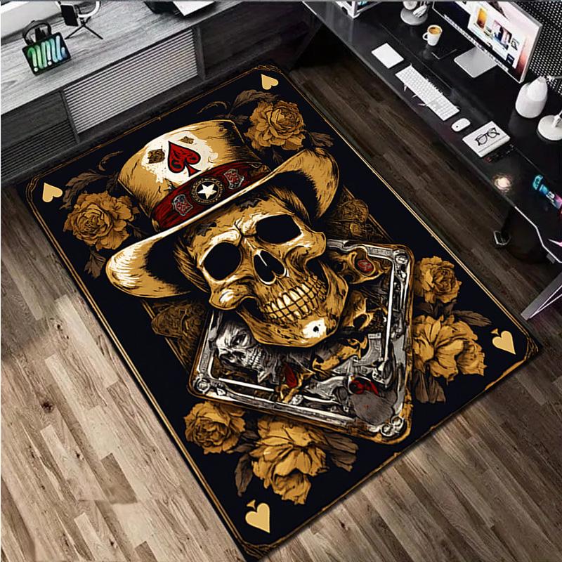 1Pc Skull Rug - Home Carpet Office Decorative Carpet For Living Room Bedroom Door Mat Floor Rug Computer Chair Area Rug