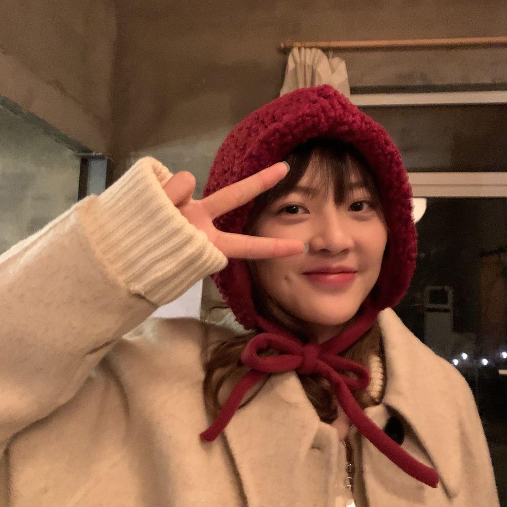 Korean Style Coldproof Hooded Caps Soft Knitted Beanies Hats Balaclava Skullies Caps  Windproof