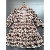 Foreign Trade Order Entr0 Retro Distressed Style Dark Color Print A Word Swing Loose Version Cotton Dress
