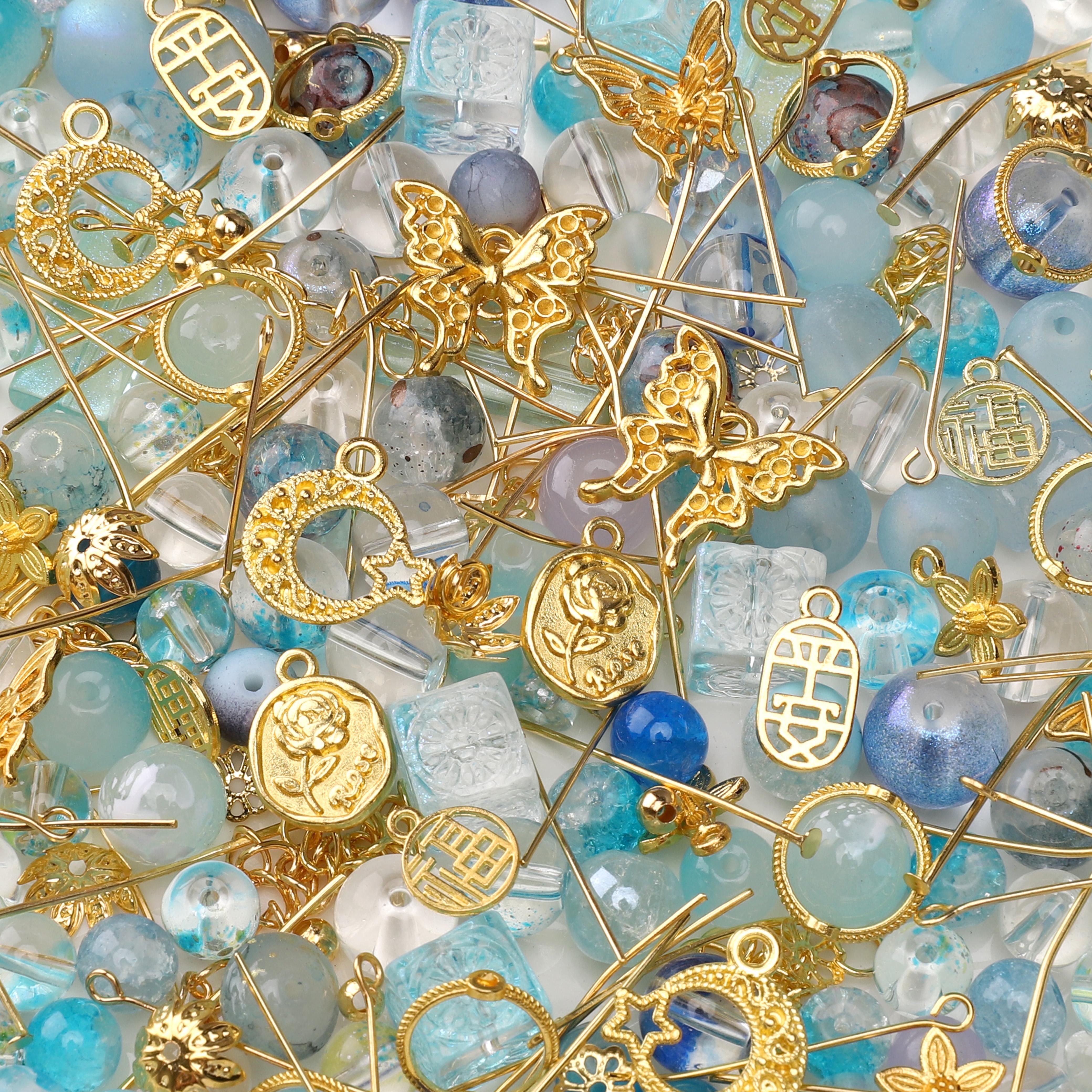 

Стеклянная бусина Цветок Луна Бабочка Сплав Аксессуары Для Изготовления Ювелирных Изделий 04 синий