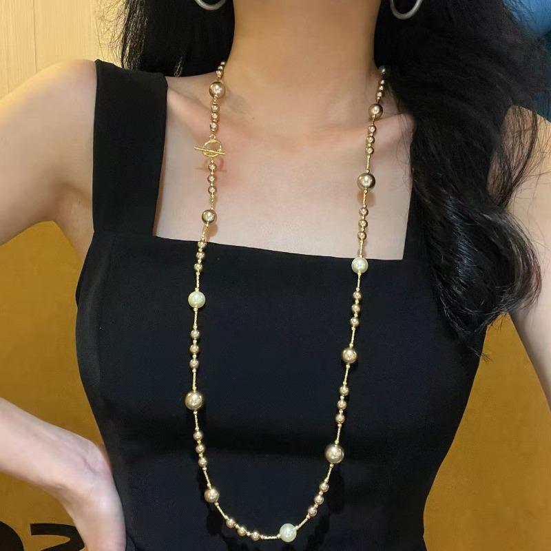 

Merad Mocha Gold-Brown Mixed Color Shijia Pearl Necklace Women s Variety Necklace