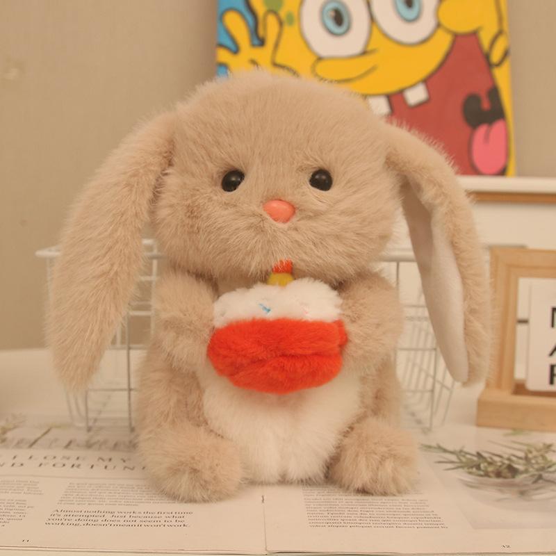 

Rice mink cake rabbit cute animal rabbit doll doll for girlfriends exquisite cute plush toy lop-eared rabbit 8 inch