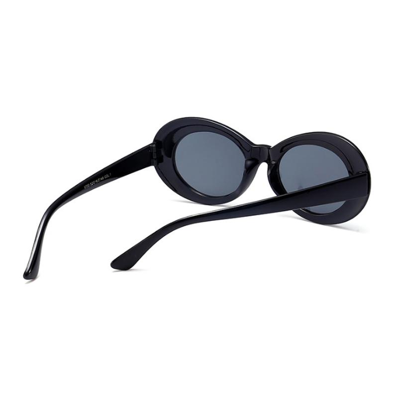 Vintage Oval Round Sunglasses Woman Designer Sunglasses Female Male Black White Mirror Kurt Cobain Glasses Sun Glasses