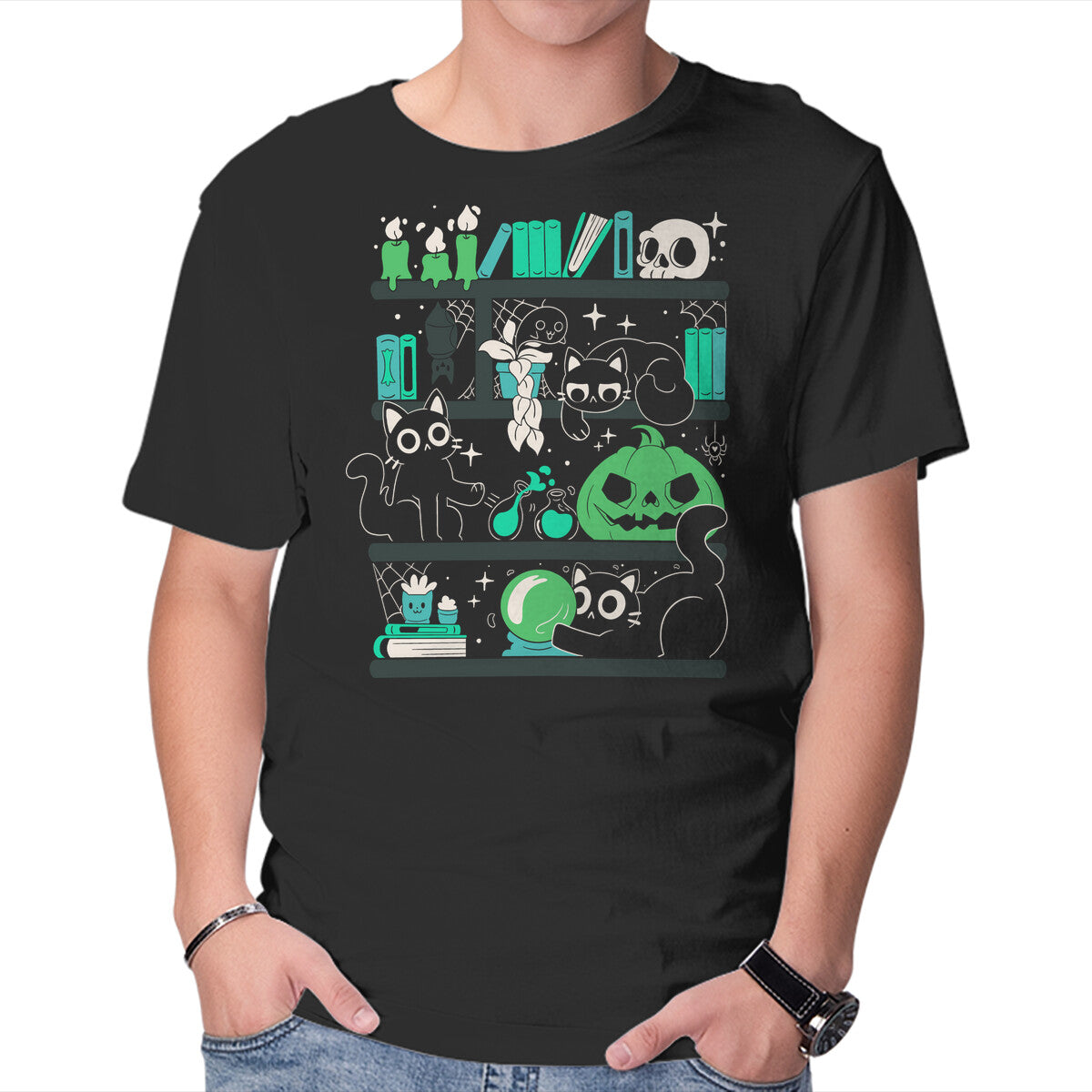 Unisex Crew Neck T-Shirt Magic Shelf Graphic Short Sleeve Casual Tee XL