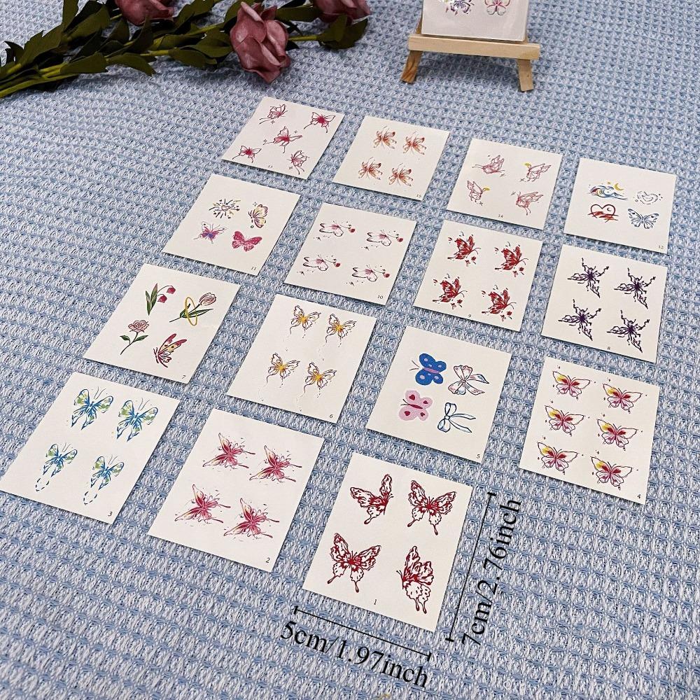 15Pcs Waterproof Temporary Tattoo Stickers Set Mini Finger Fake Tattoo for Women Girl Body Art