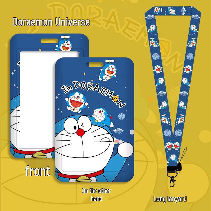 Cartoon Campus ID Holder with Lanyard for Students: Access Card, Meal Card, Bus/Subway Badge