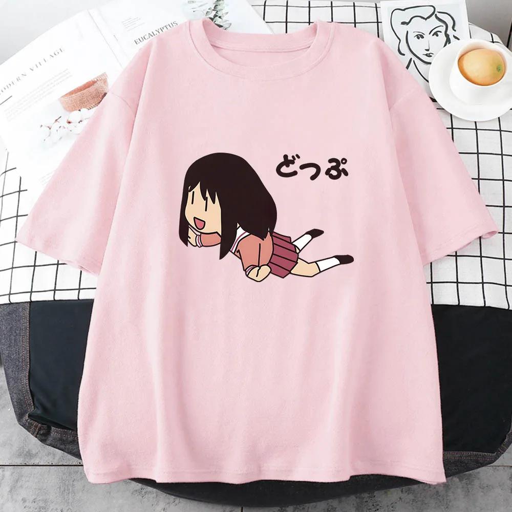 Azumanga Daioh Ayumu Kasuga Tshirts Fly Enjoy Happy Time T-shirts 100% Cotton Cartoon T Shirts Summer Tops