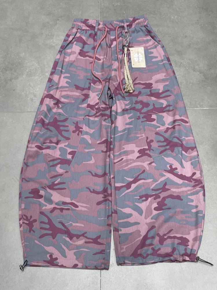Pantaloni Jazz da Donna Camouflage a Gamba Larga Primavera 2026 - Snellenti e Versatili per l'Uso Quotidiano