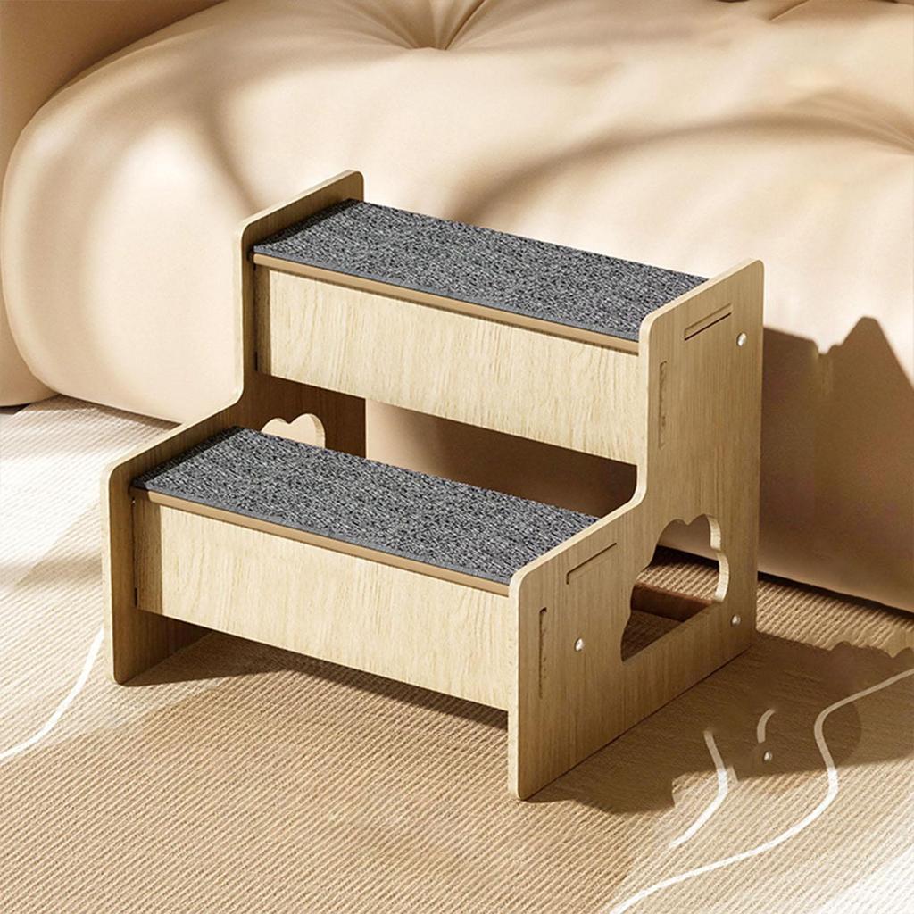 Wooden Dog Stairs Small Dogs Pets Cat for Bed Couches Sofa Window 2 steps
