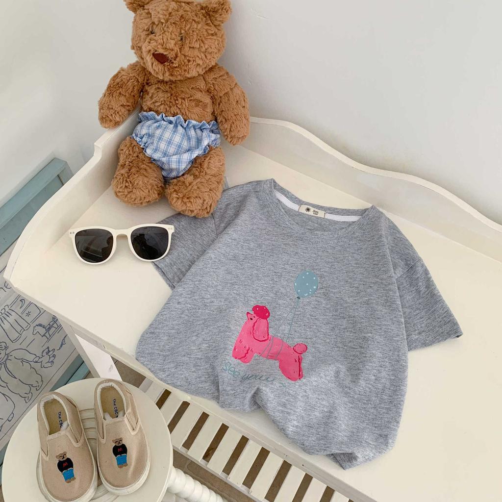 Girls' Cotton Short-sleeved T-shirt Summer Children's Casual Cartoon Top