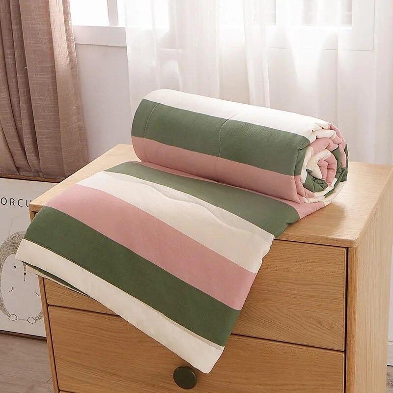 Japonská tenká prošívaná letní chladivá deka Domácí textil Queen Double Quilted přikrývka Měkká lehká prošívaná deka s klimatizací