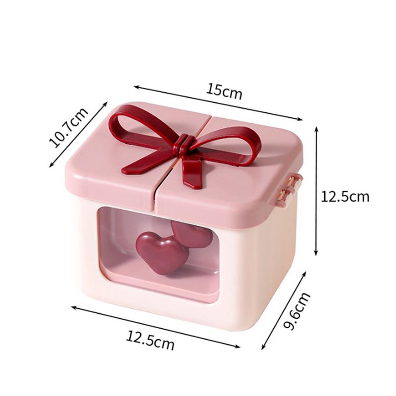 Bowknot Lipstick Storage Box Dressing Table Cosmetics Storage Box Dormitory Lip Glaze Nail Polish Dustproof Exquisite With Cover