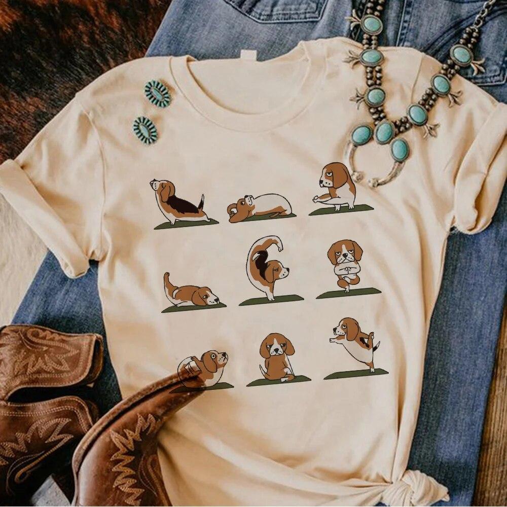 Beagle T Shirt Women Comic Graphic Streetwear Tshirt Girl Funny Clothing