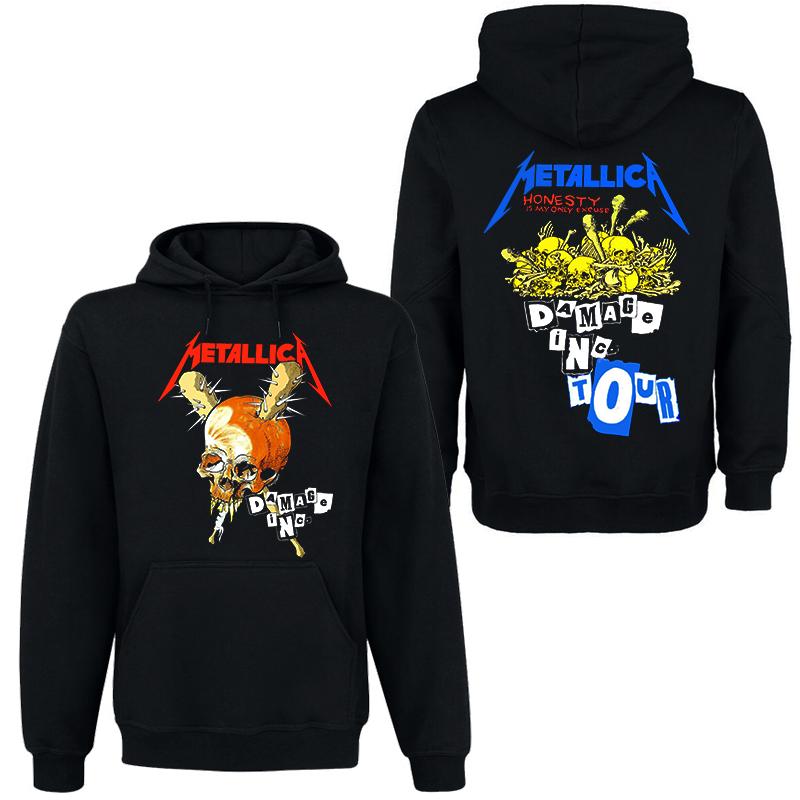 METALLICA Banda Rock Vento Sombrio Moletom Masculino Street Hip Hop Top Suéter Confortável com Capuz Outono_Inverno Personalidade Roupa Masculina