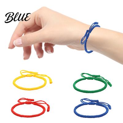 Adjustable Wristband Unisex Hand Rope Handmade Braided Solid Color Thick