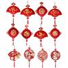 Chinese New Year Ornaments Chinese Good Luck Pendant 2026 Red and Gold Theme Pendant Ornaments for Home Office Car Door Wall