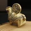 Cute Brass Horse Statue Vintage Style Lucky Horse Figurine Creative Lucky Ornament  Office Decor