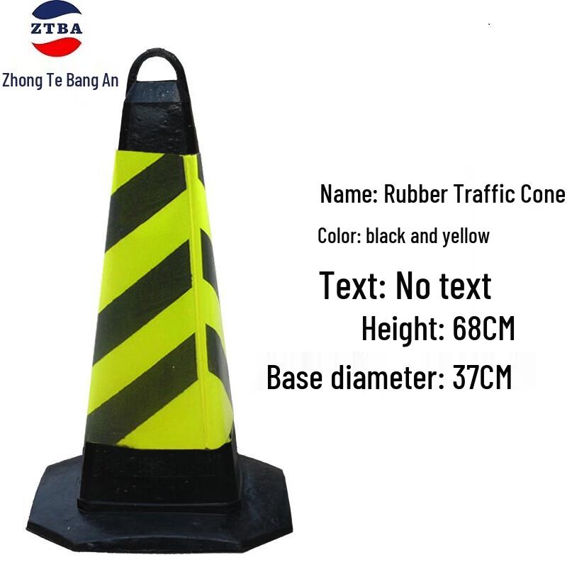 Zhongte Bangan Reflective Rubber Traffic Cone 68x37cm