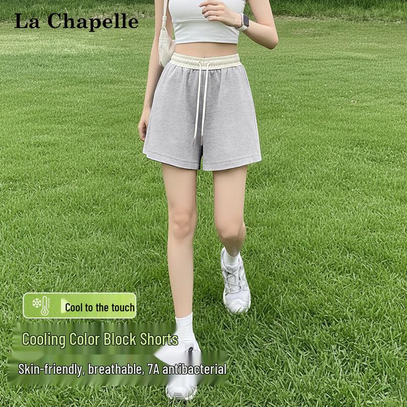 La Chapelle Women s Ice Silk High-Waist Athletic Shorts L