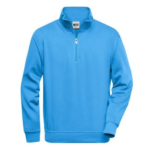 James and Nicholson Mens Workwear Quarter Zip Sweatshirt