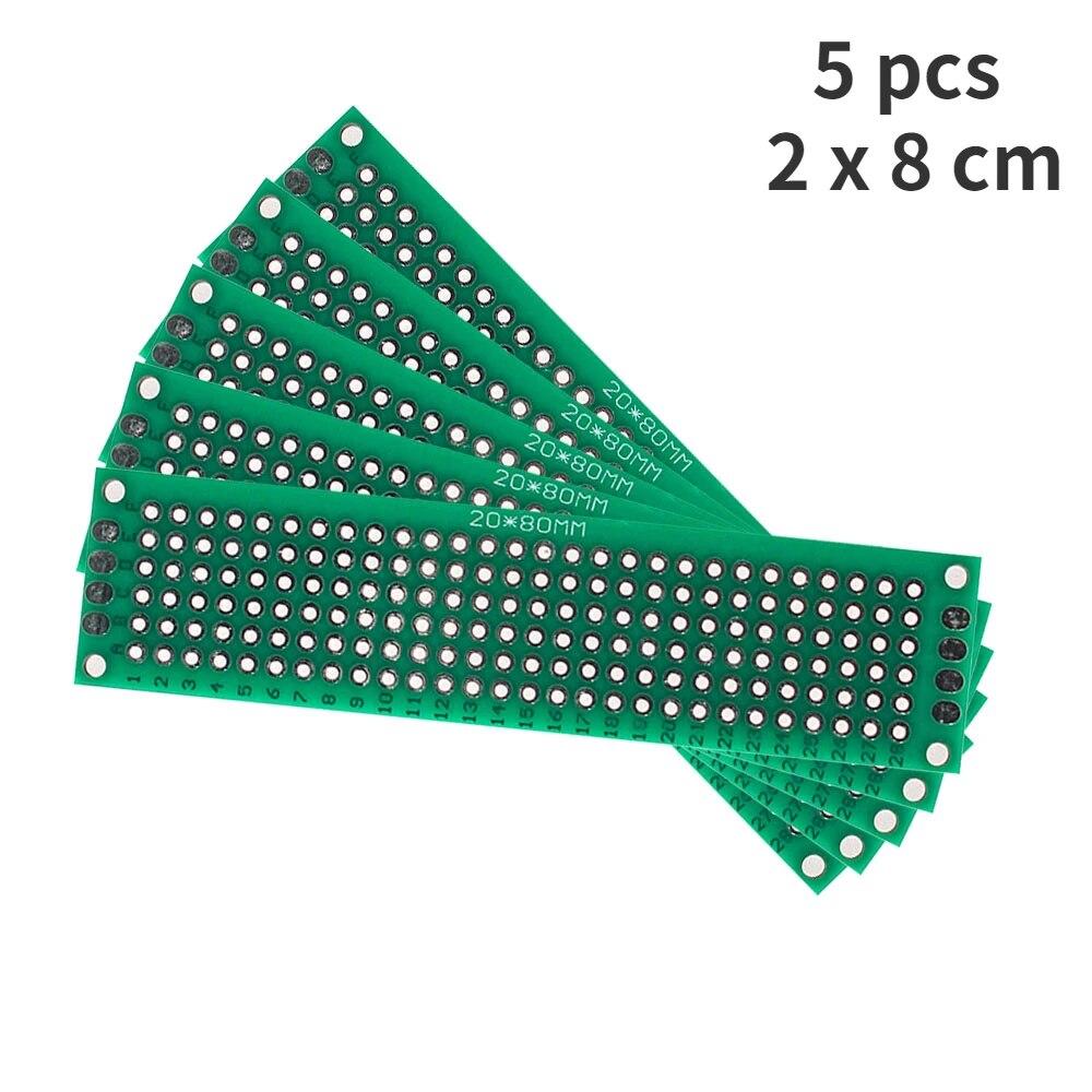 4-40 buc. Circuit PCB universal Protoboard Placă dublu față 2x8 3x7 4x6 5x7 7x9CM Stripboard Placă de prototipare Kit electronic DIY