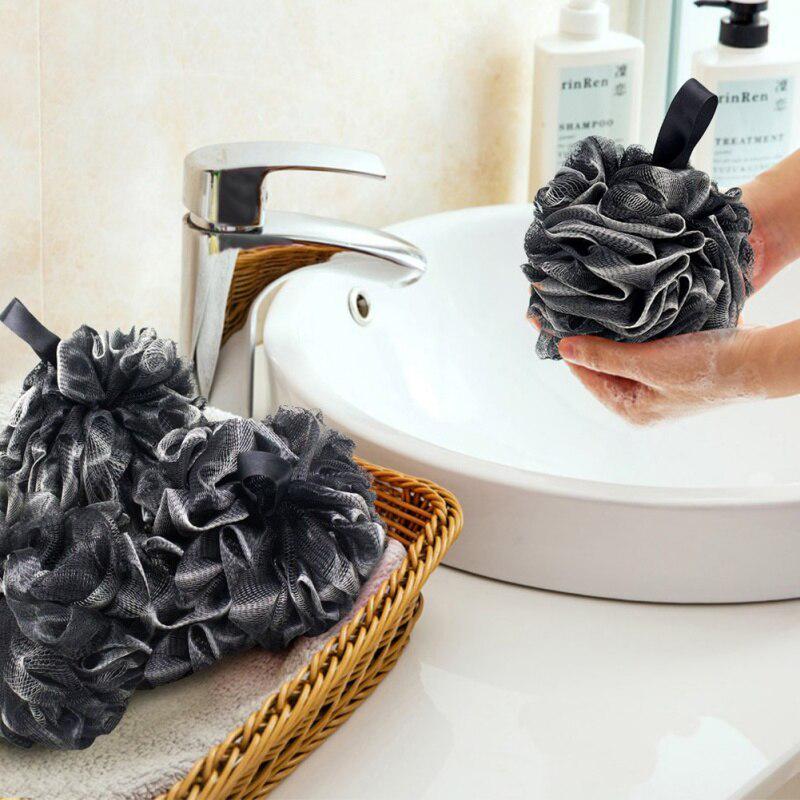Bambuskohle Badekugel Bad Blumenbad Luffas Schwamm Dusche Pouf Körperwäscher Ball Mesh Pouf Badeschwamm
