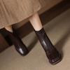 Krazing Pot Botines Chelsea de Puntera Cuadrada con Tacón Grueso de Microfibra Talla 42 Cremallera Decoración Plisada para Mujer Botines Elásticos en el Tobillo