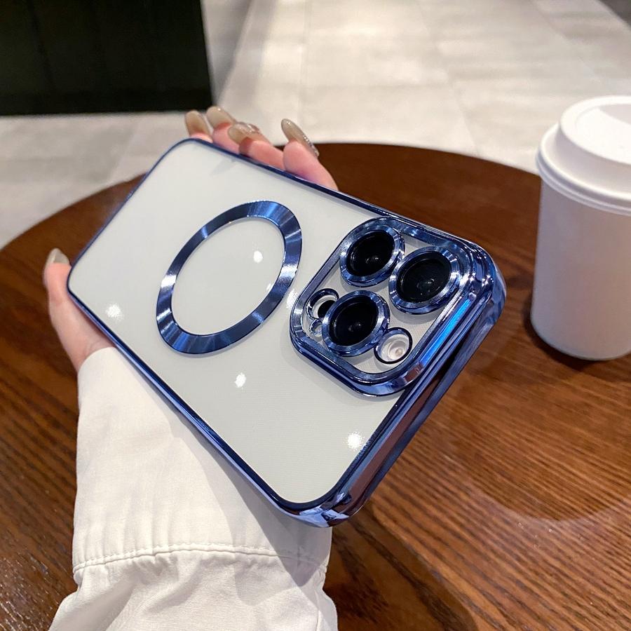 

Чохол для телефону з розкішним магнітним бездротовим заряджанням для iPhone 16 Pro Max 16 Plus 16 iPhone 15 14 13 12 11 Pro Max протиударний чохол iPhone 16 небо синє кольору