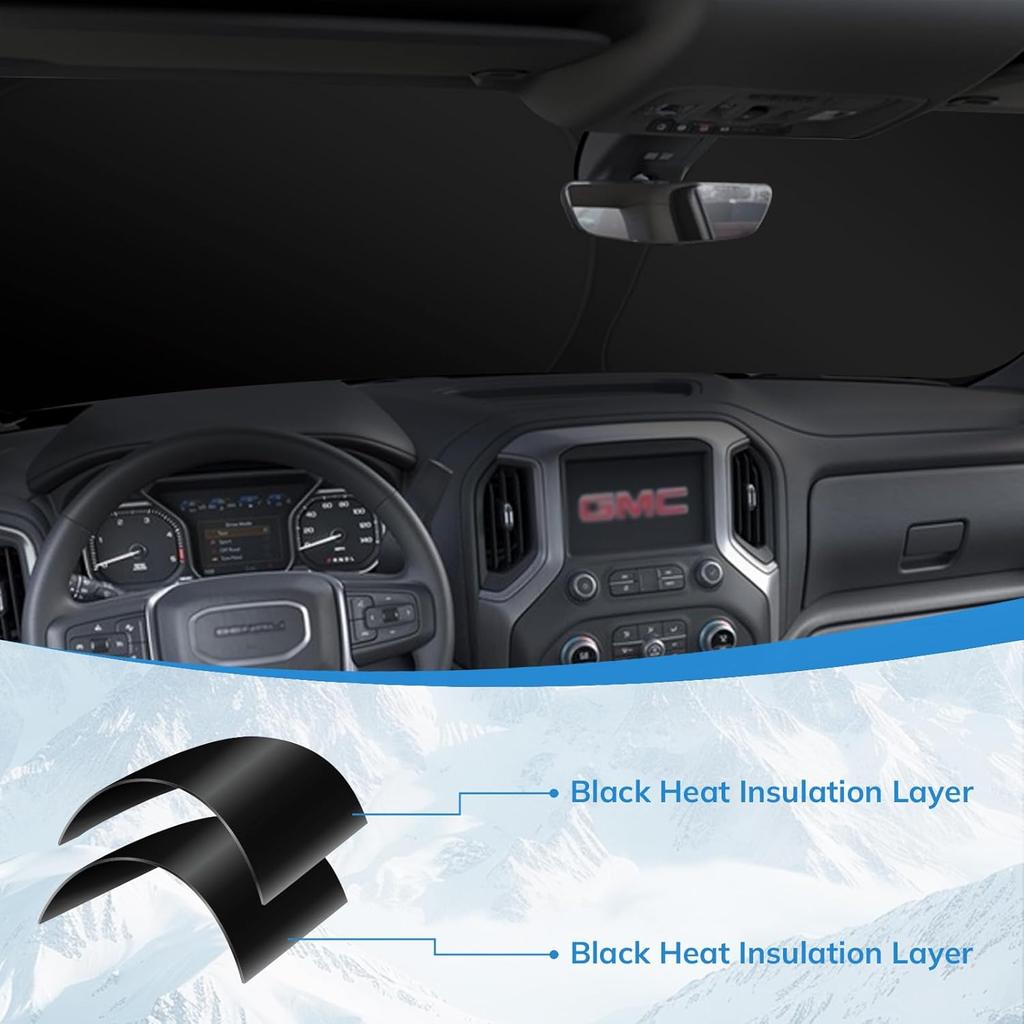 Windshield Sun Shade New American Eagle Flag USA Patriotic Design - Folding Car Front Window Sunshade For Cars SUV Trucks, Max UV Blocking And Keep