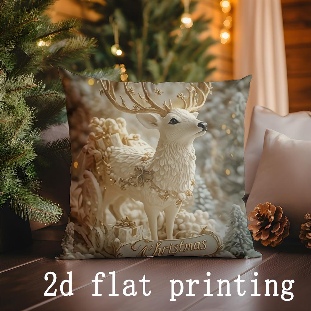 

Home Decor Christmas-themed Decorative Pillow Covers Set Pattern Cushion Cover Suitable for Sofa Bedroom Car Pillow Cover 16x16Inch